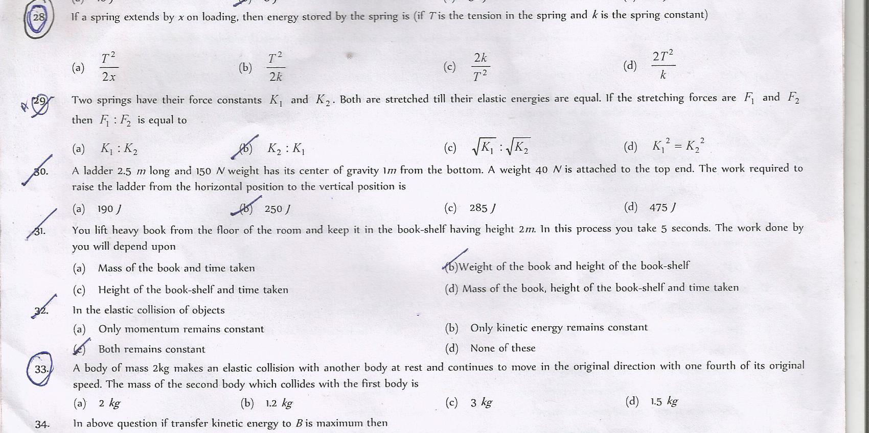 Question image for please give me the solution of 28 th and 33 rd qu